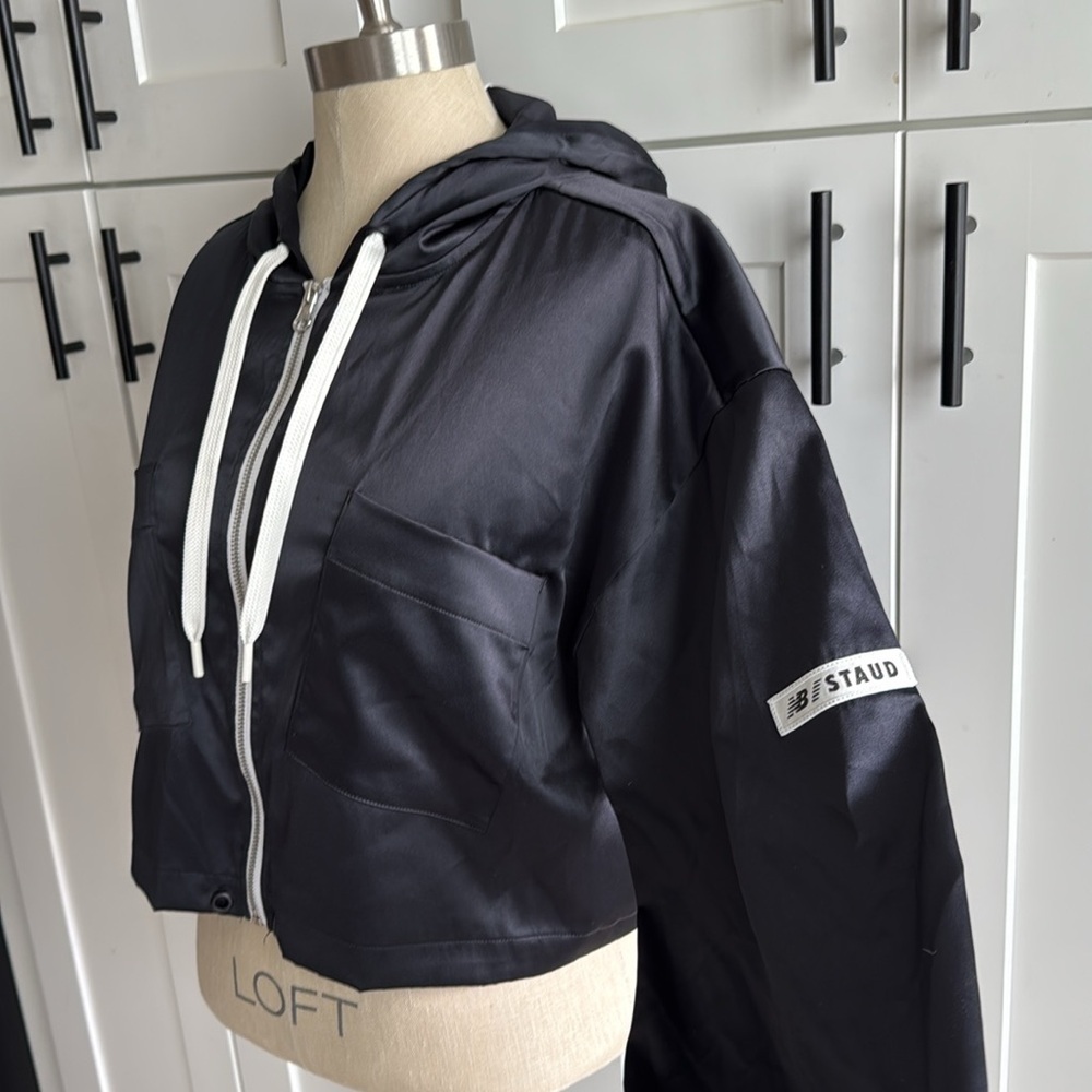 New Balance X Staud satin boxy jacket sz small black - Picture 3 of 9